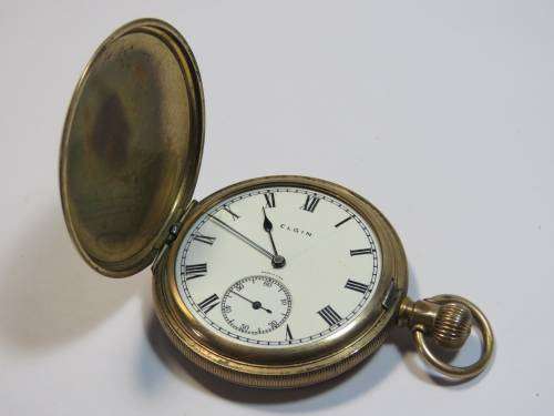 Vintage Elyin full hunter pocket watch - Not working - Serial 28108361