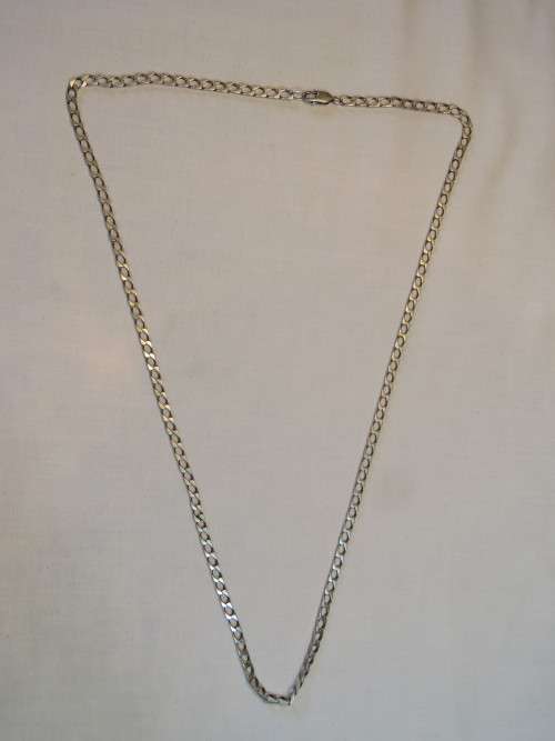Sterling silver mens necklace - weighs 16.7grams - 68.5cm