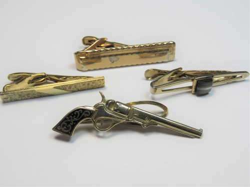 Lot of 4 vintage tie clips