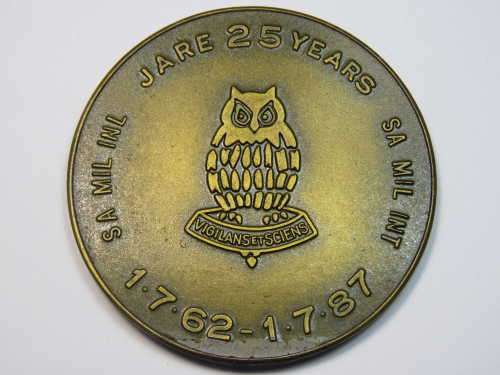 SADF 1962-1987 SA Military Intelligence 25 years medallion