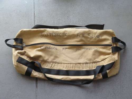 Unusual Military duffle bag belonged to AB Swart of Wynberg MP