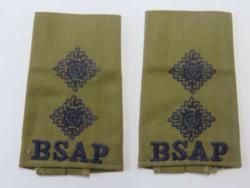 Rhodesia BSAP inspector rank epaulettes pair