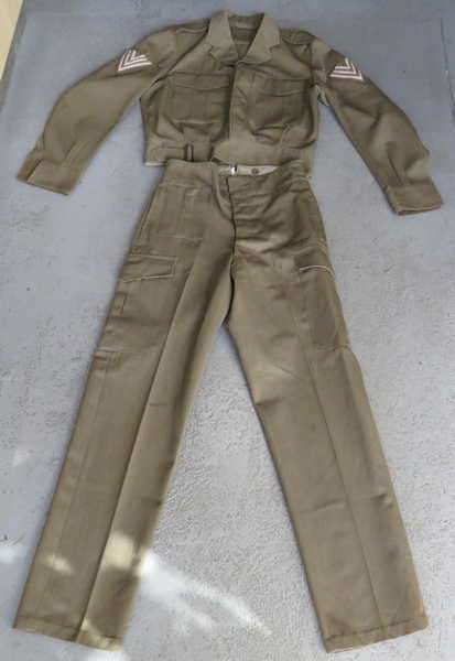 SADF 1964 Battle dress bunny jacket and trousers with sergeant rank - Sizes in description below