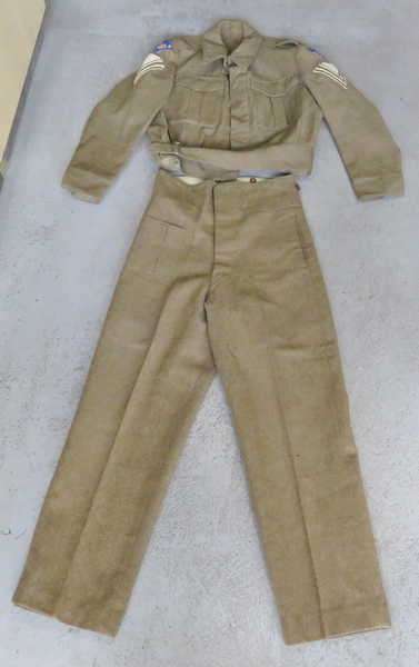 SADF Corporal Bunny Jacket and trousers with 1 Maintenance Unit insignia - 1955 and 1962 patterns