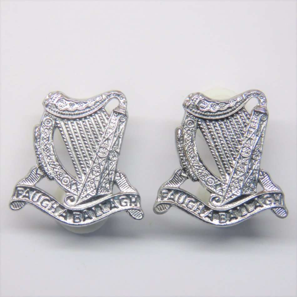 Pair of South African Irish chromed mess dress collar badges
