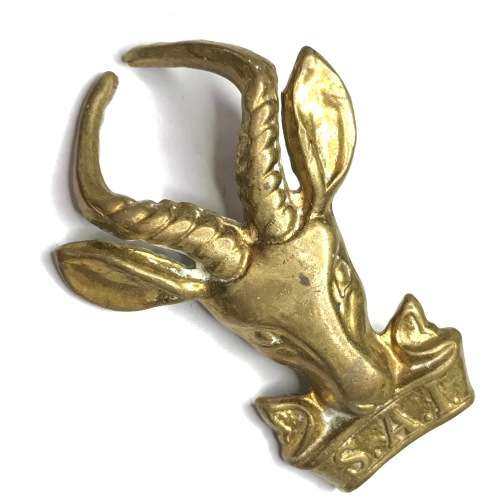 SA Infantry bokkop cap badge - one pin missing
