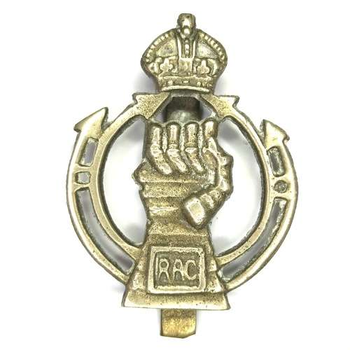 Royal armoured corps cap badge with slide - Kings crown