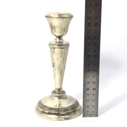 Pair of sterling silver candlesticks - Hallmarked Birmingham 1964 - Weighs 418 grams