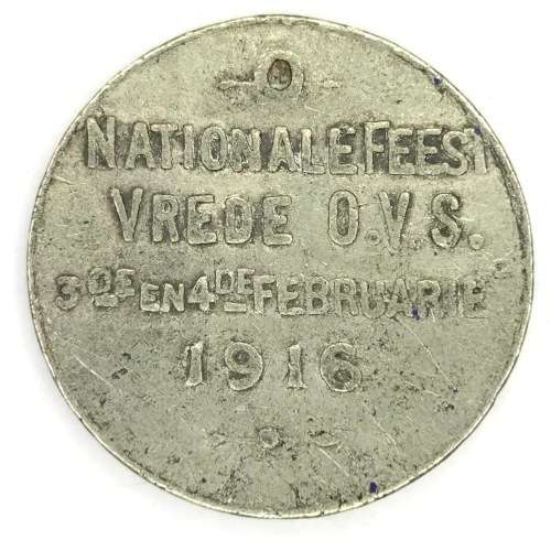 1916 Nationale Fees VREDE OVS medallion - voor volk taal en tradities
