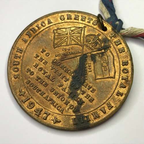 1947 Royal visit to South Africa medallion with ribbon