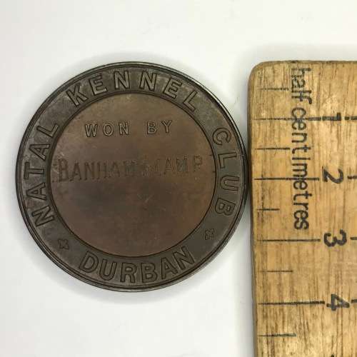 Natal Kennel Club medallion issued to Banham Scamp (Durban)