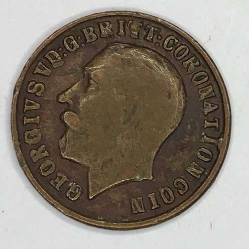 Small copper George V coronation medallion