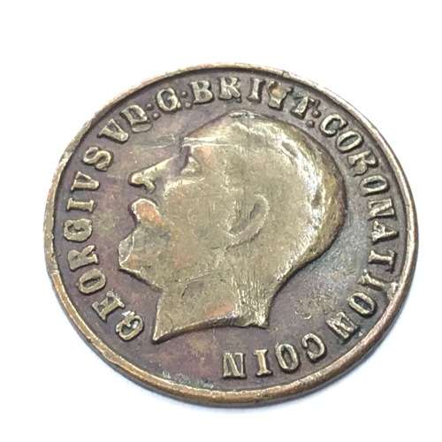Small copper George V coronation medallion