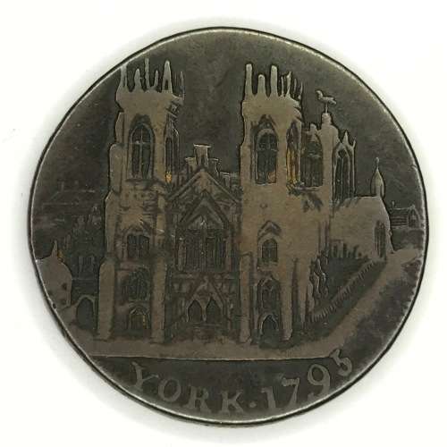 British medallion York 1795 and Clifford`s tower on obverse