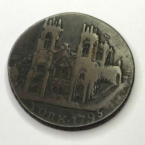 British medallion York 1795 and Clifford`s tower on obverse