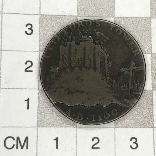 British medallion York 1795 and Clifford`s tower on obverse