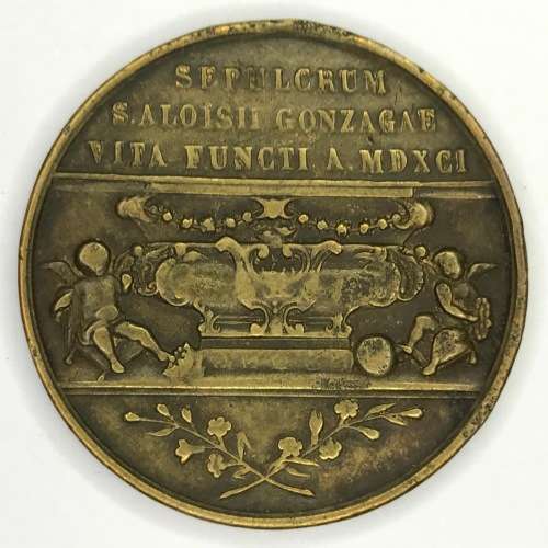 Medallion to commemorate the death of St. Aloysius Gonzaga in 1591 - SCARCE