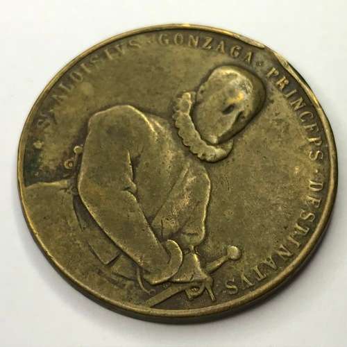 Medallion to commemorate the death of St. Aloysius Gonzaga in 1591 - SCARCE