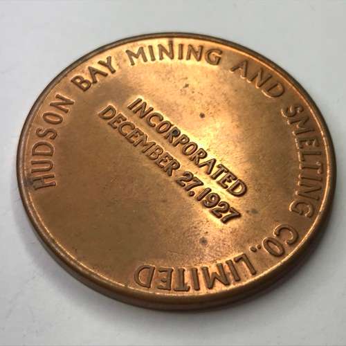 1977 Hudson Bay Mining Co. 50 Years medallion