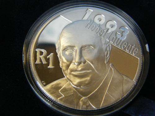 2007 FW de Klerk silver Proof R1 with COA number 1726 - as per photo