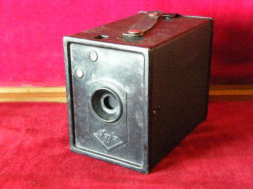 Vintage Agfa Box camera in original box, lid has been torn off - as per photo