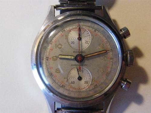 1960's Rodana Chronograph manual wind mens wristwatch with 30 minute stopwatch
