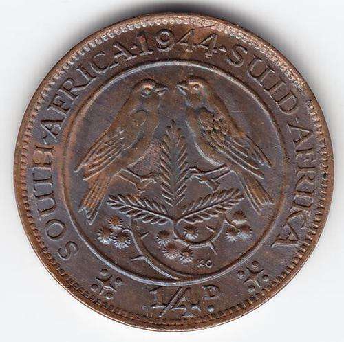 SAU 1944 Farthing UNC - flat spot in rim