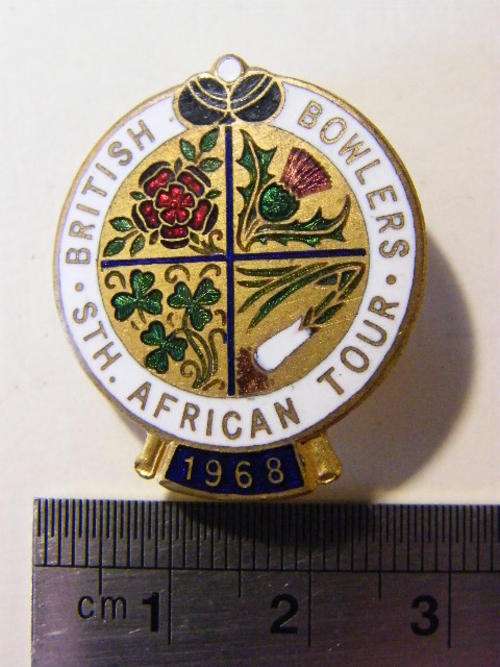 British Bowlers South African tour 1968 bowling badge