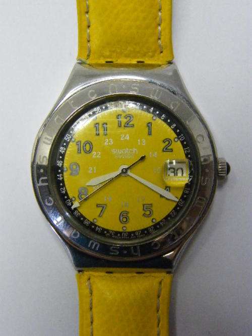 Swatch AG1993 Yellow Mens Watch - Working - Battery not included
