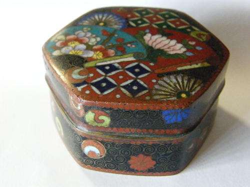Brass Trinket box with lovely enamelling inside and outside