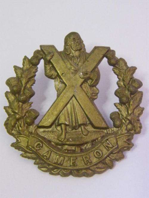 The Queen`s Own Cameron Highlanders Cap Badge - as per photo