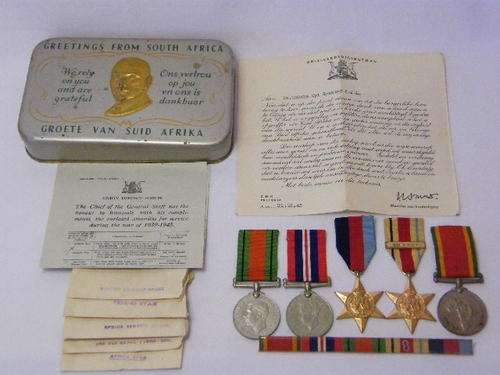 Excellent WW2 Medal Set - Issued to 120424 PJ Grobler ( CPL ) - as per photo