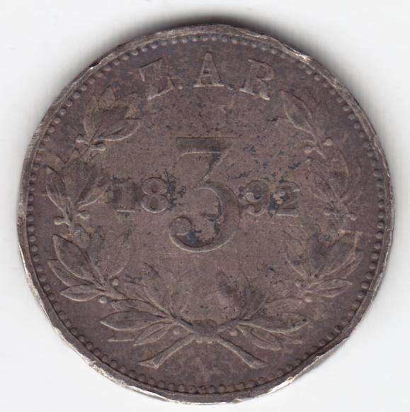 1892 ZAR Kruger Tickey - as per photo