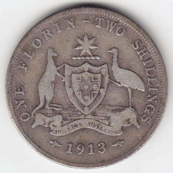 Australia 1913 Two Shilling - hard to get - as per photo
