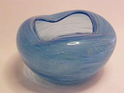 Vintage Blue & White Murano Glass Ashtray - as per photo
