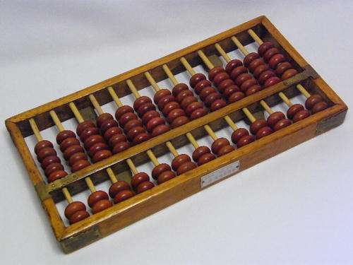 Vintage Chinese Abacus ( Counting Frame ) with Wooden Beads - as per scan