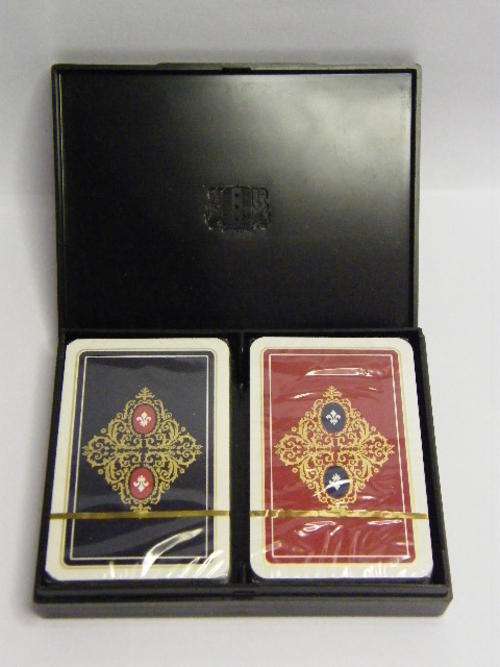 Double Set of Fournier Playing Cards in Plastic Case, Cards are sealed - as per photo