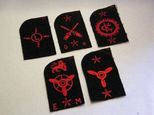 Lot of 5 SA Navy Cloth Badges - as per photo