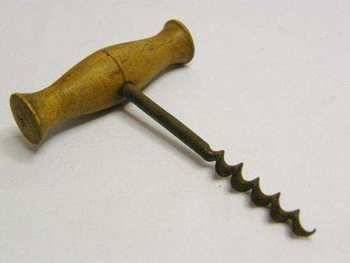 Vintage Cork Screw with Wooden Handle - as per photo
