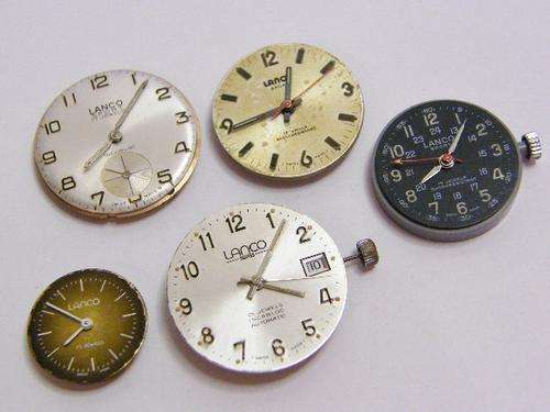 Lot of 5 LANCO Watch Movements - Not Working - as per photo