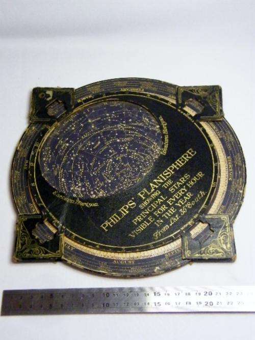 Philip's Planisphere Card Showing the principal stars visible for every hour in the year,as per scan