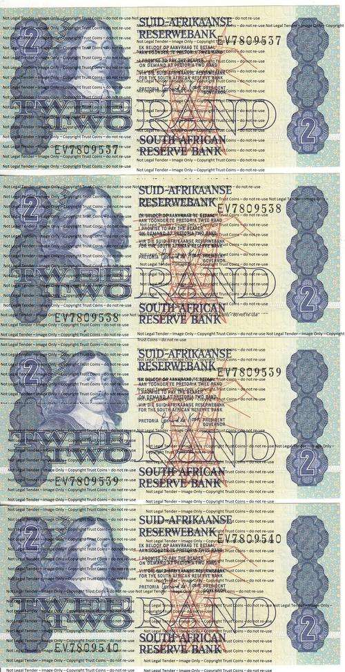 Lot of 23 GPC de Kock Uncirculated R2 notes with Consecutive numbers - as per photo