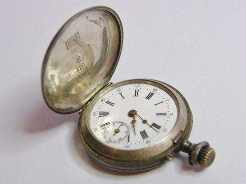 Antique Silver Ladies Pocket Watch - Not Working, no glass - as per photo