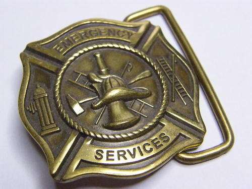 Emergency Services Brass Belt Buckle - as per photo
