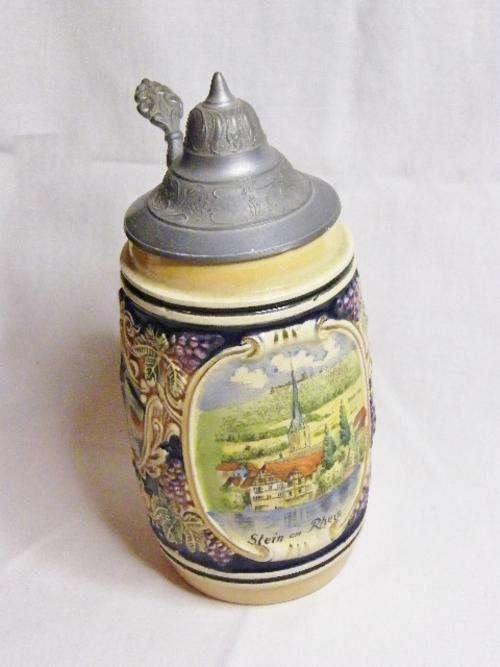 German Stein om Rhein Handmade Beer Mug - Top Condition - as per photo