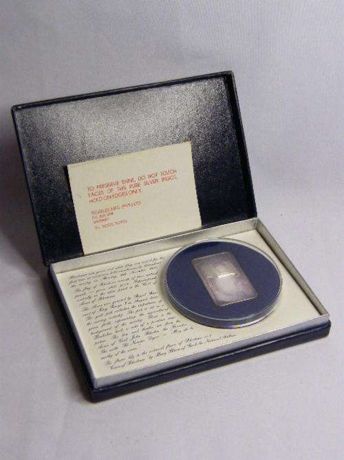 Rhodesia 1968 - 1979 Pure Silver Bullion bar / ingot - Voices of Rhodesia - 61.8 g - in original box