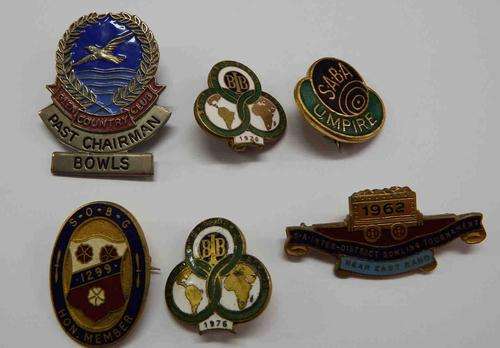 Lot of 6 Bowling badges