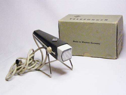 Vintage Telefunken TD7 Recording Microphone with stand & original box - not tested - as per photo