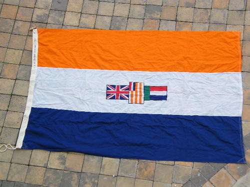 Old South African Flag made by Canvas workers in 1966 - 180cm x 120cm - as per photo