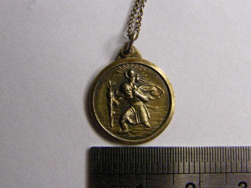 Sterling silver St Christopher and chain as per photo